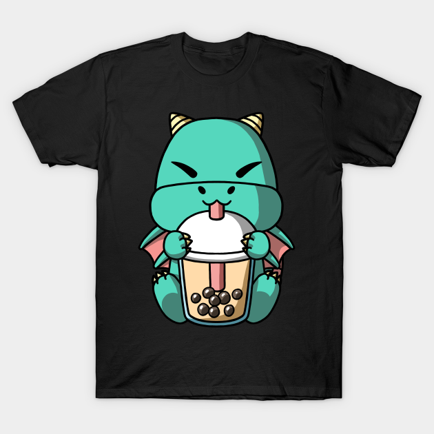 Kawaii Dragon Boba Milk Tea Bubble Tea Anime Dragon Boba Tea T